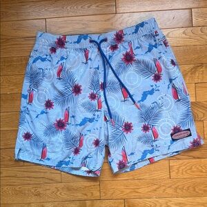 Vineyard Vines Light Blue Tropical Swim Trunks